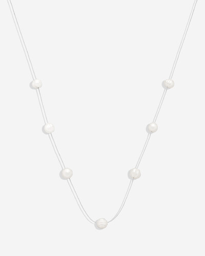 Foto Colar Fio Invisível Pérolas