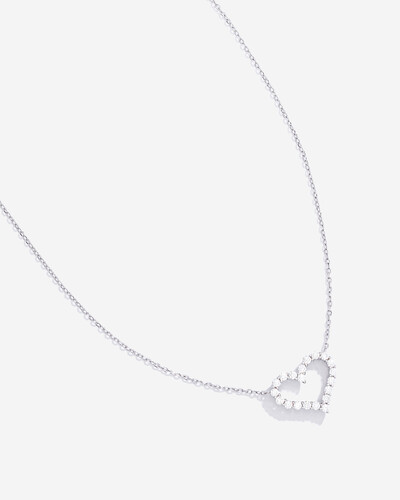 Foto Colar Coração Vazado Kate - Moissanite - ct - Prata 925