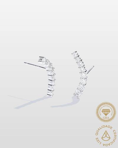 Foto Brinco Ear Cuff Line- Moissanite - 2,5 mm- 0,69 ct - Prata 925