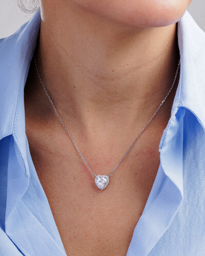 FotoColar Moissanite Heart - Prata 925