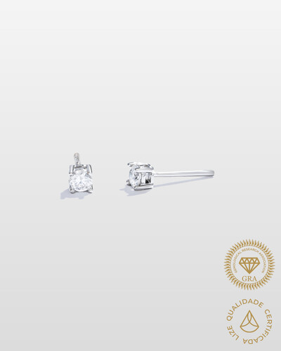 Foto Brinco Ponto de Luz Belina Moissanite - 3mm*2 - 0.2ct - Prata 925
