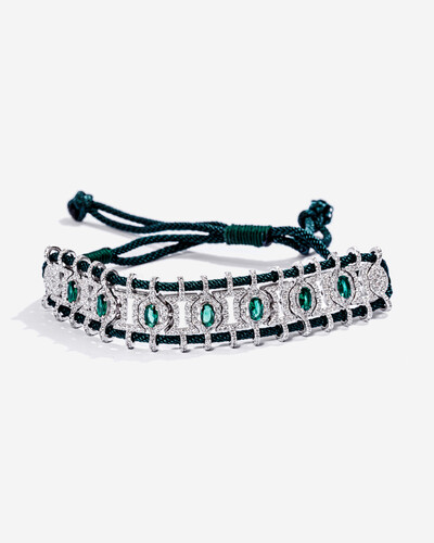 Foto Pulseira Fio Encerado Diamond - Prata 925