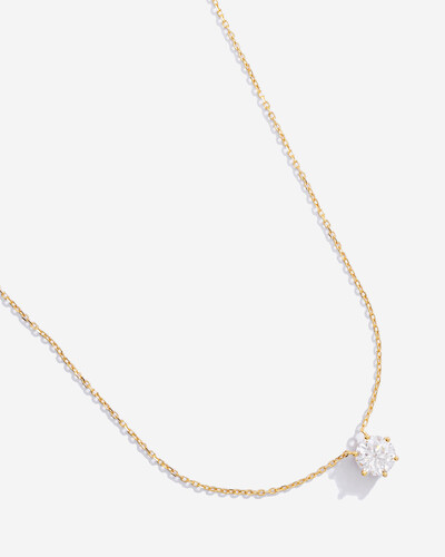 Foto Colar Solitário Glitz - Moissanite 8,5 mm - 6 Garras - 2.5CT - Prata 925 - Banho ouro 18k