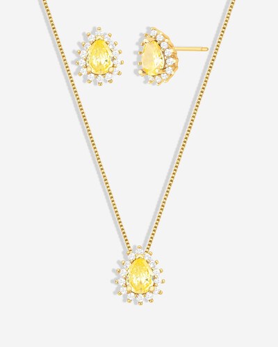 Foto Conjunto Colar e Brinco Gota Mari