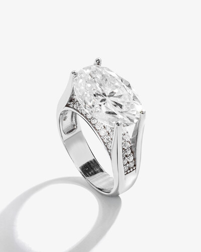 Foto Anel Glan - Moissanite - 14 mm- 8.0 ct - Prata 925