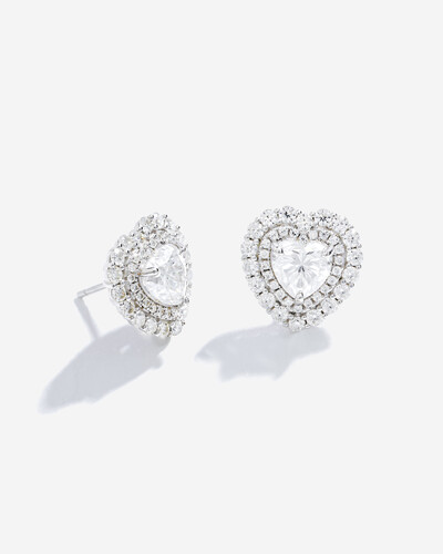 Foto Brinco Coração Di Luce Moissanite - 7 mm - 1.2ct - Prata 925