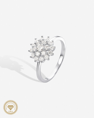 Foto Anel Floraly Moissanite - 3mm - 0.74ct - Prata 925