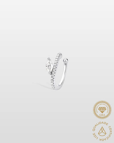 Foto Piercing Nily Moissanite 3x6mm - 0.36ct - Prata 925