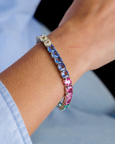 Foto Pulseira Riviera Square Colors - 6mm - 4 garras - 16cm