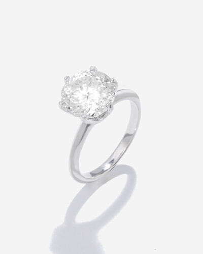 Foto Anel Solitário Évora Moissanite - 11mm - 6 garras - Prata 925