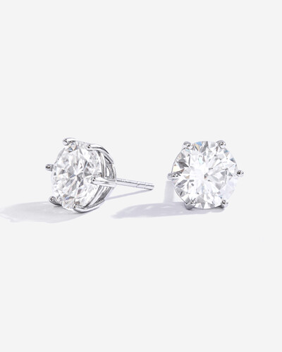Foto Brinco Solitário Glitz - Moissanite 9,5 mm - 6 garras - ct - Prata 925