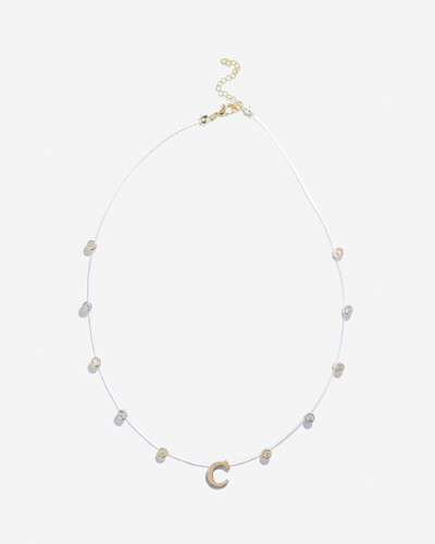 Foto Colar Fio Invisível Inicial Luiza - Personalizado