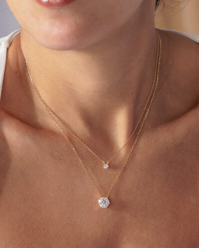 FotoColar Ponto de Luz Glitz - Moissanite - 3,8 mm - 0,26ct - 6 Garras - Prata 925