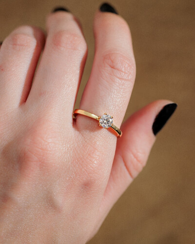 Foto Anel Solitário Emily - Moissanite 5,25 mm -6 garras - 0.54ct - Prata 925