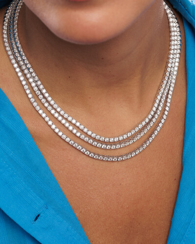 Foto Colar Riviera Moissanite - Prata 925 (40 cm - 3mm - 4 garras)