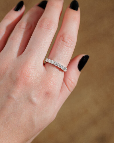Foto Anel Aparador Helena - Moissanite - 3 mm - 0.1ct - Prata 925