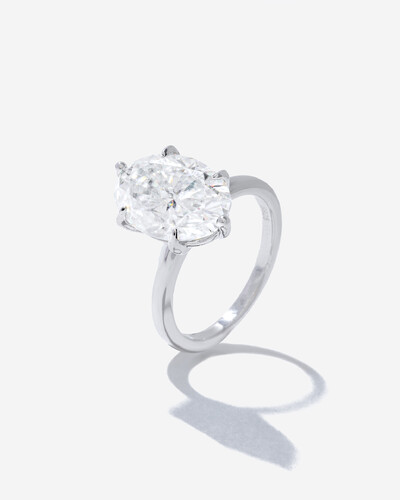 Foto Anel Solitário Divine Moissanite - 14 mm - 8.0ct - 6 garras - Prata 925