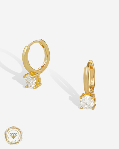 Foto Brinco Argola Belina- Moissanite - 5mm- 0,9 ct - Prata 925