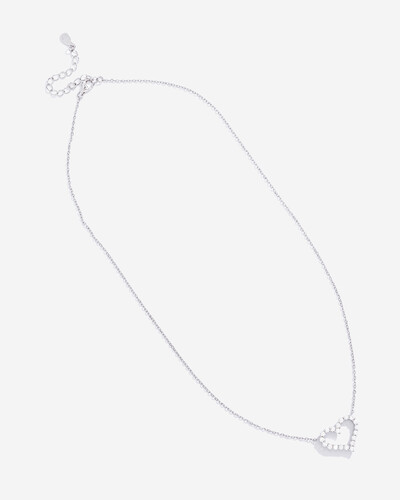 FotoColar Coração Vazado Kate - Moissanite - ct - Prata 925