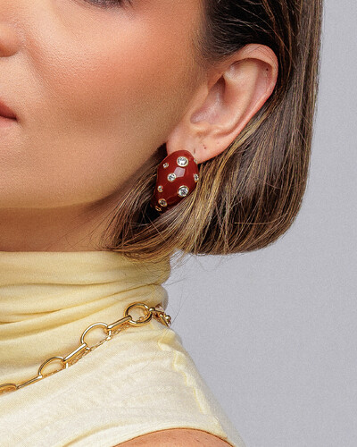 FotoBrinco Argola Cerise