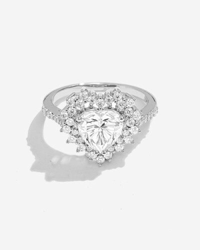 Foto Anel Coração Amandine - Moissanite mm - ct - Prata 925