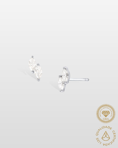 Foto Brinco Melie Moissanite 3x6mm - 1.2ct - Prata 925