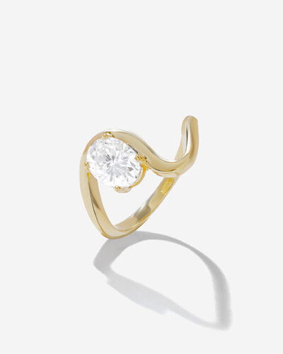 Foto Anel Orgânico Moissanite Oval - 6,8 mm- 1.5ct - Prata 925