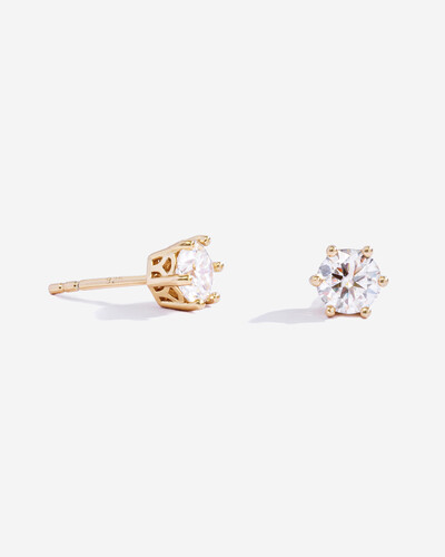 Foto Brinco Solitário Emily - Moissanite 5,25 mm -1.08ct - - Prata 925