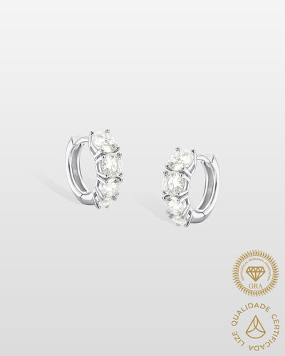 Foto Brinco Argola Lis Moissanite 3.16ct - Prata 925