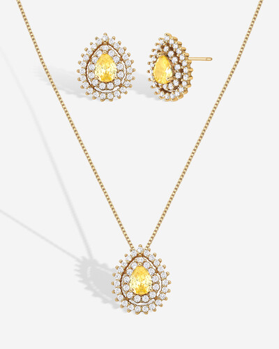 Foto Conjunto Colar e Brinco Gota Marie
