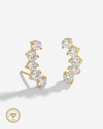 Foto Brinco Ear Cuff Lari Moissanite 4mm - 3.0ct - Prata 925