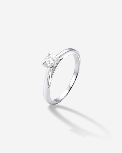 Foto Anel Solitário Moissanite 5 mm - Prata 925