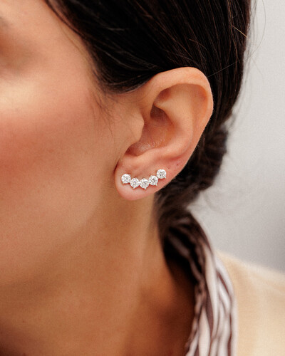 Foto Brinco Ear Cuff Lari Moissanite 4mm - 3.0ct - Prata 925