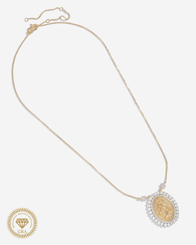 Foto Colar Medalha Nossa Senhora Das Graças Moissanite - 2,5mm - 0.0625 ct - Prata 925