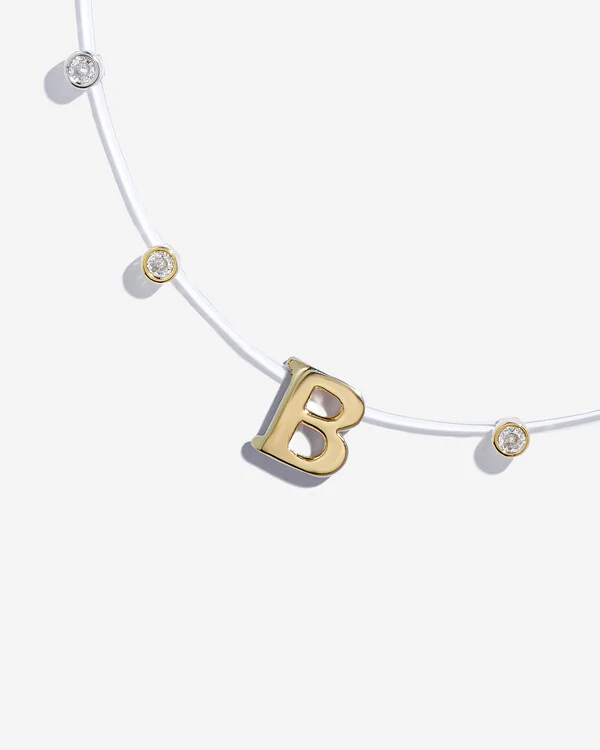 Colar Fio Invisível Inicial Luiza - Personalizado