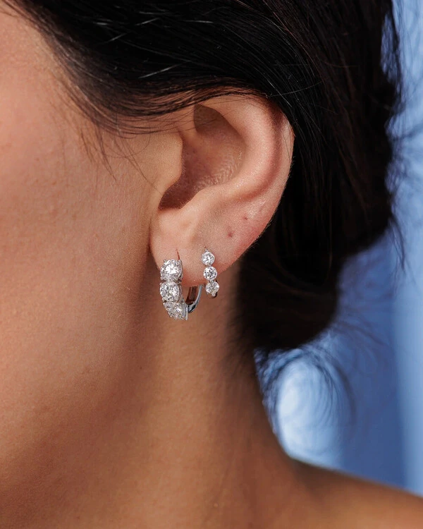 Brinco Argola Lis Moissanite 3.16ct - Prata 925