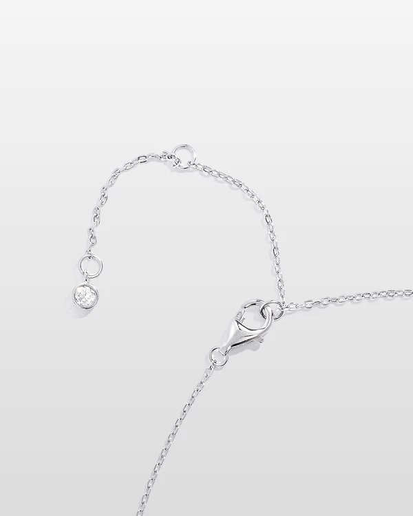 Colar Ponto de Luz Glitz - Moissanite - 9,5 mm - 3.5ct - 6 garras - Prata 925