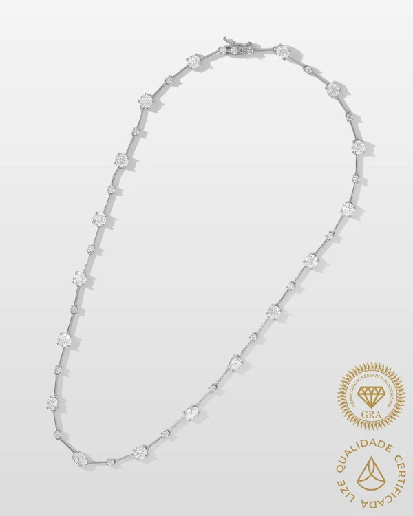 Colar Riviera Fio Faca Inala Moissanite - 5mm- 9,2ct - Prata 925