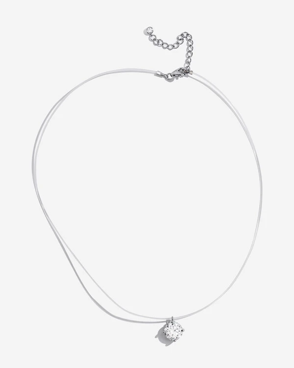 Colar Ponto de luz Moissanite Emma 9,5mm - 3.5ct - Prata 925