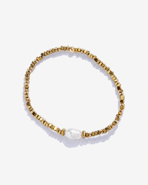 Pulseira Perola Água doce Hematitas