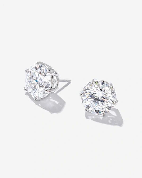 Brinco Ponto de Luz Moissanite Lily - 14.0ct - 12,5mm - Prata 925