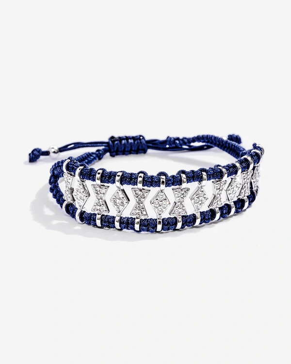 Pulseira Macramê Diamond - Prata 925