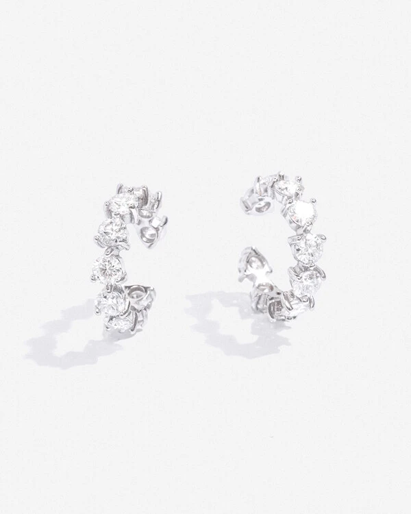 Piercing Grazy ( Duplo) - Moissanite 3 mm - 2ct- Prata 925
