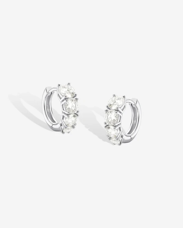 Brinco Argola Lis Moissanite 3.16ct - Prata 925