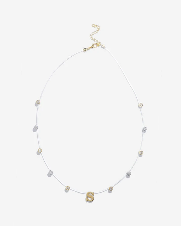 Colar Fio Invisível Inicial Luiza - Personalizado