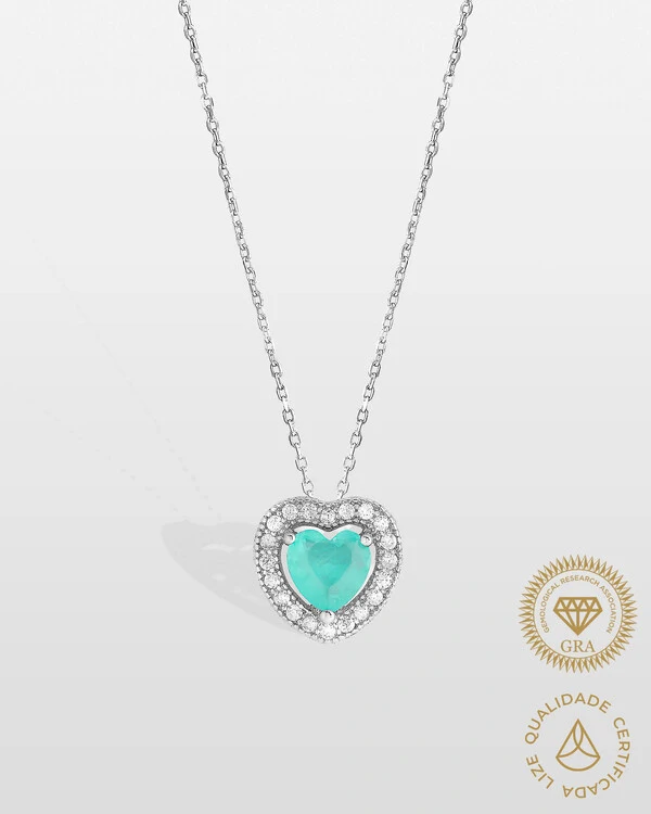 Colar Coração Beatrice Moissanite 5x5mm - Prata 925
