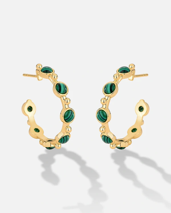 Brinco Argola Chloe - Malaquita