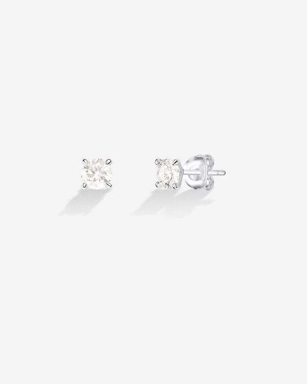 Brinco Ponto de Luz Moissanite 5 mm - Prata 925