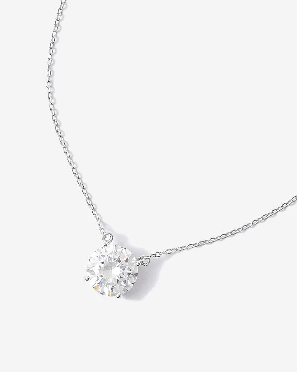 Colar Solitário Corina - Moissanite 10 mm - 4.0ct - Prata 925
