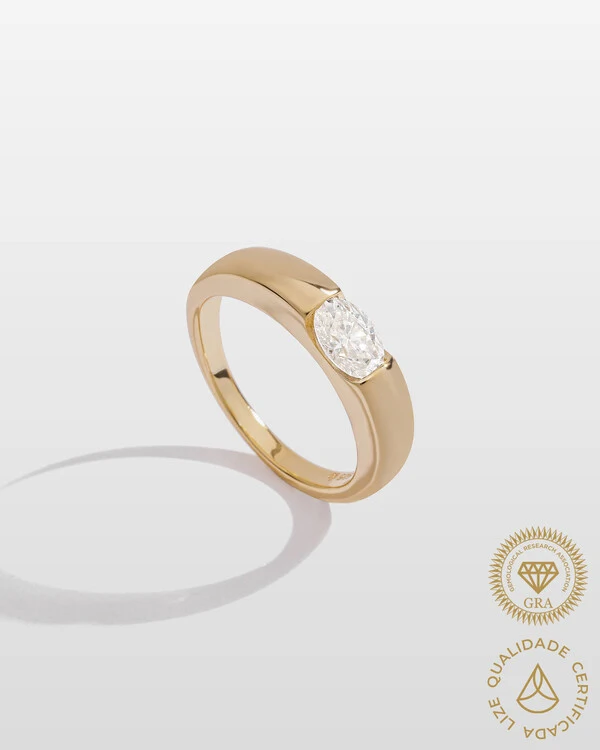 Anel Solitário Arabella Moissanite - 7x5mm - 1.0ct - Prata 925